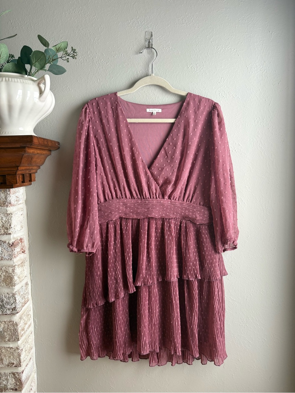 Francesca’s formal swiss dot mini dress